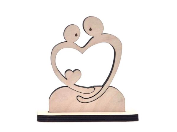 Item van herinnering met twee ouders die symbolisch een hart omarmen als teken van een stilgeboren baby of na een miskraam.