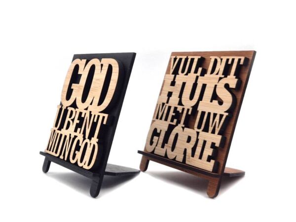 Tegel met tekst op display