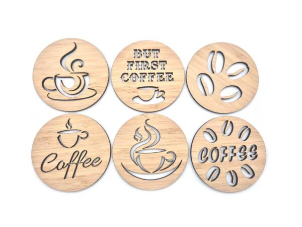 Houten koffie onderzetters