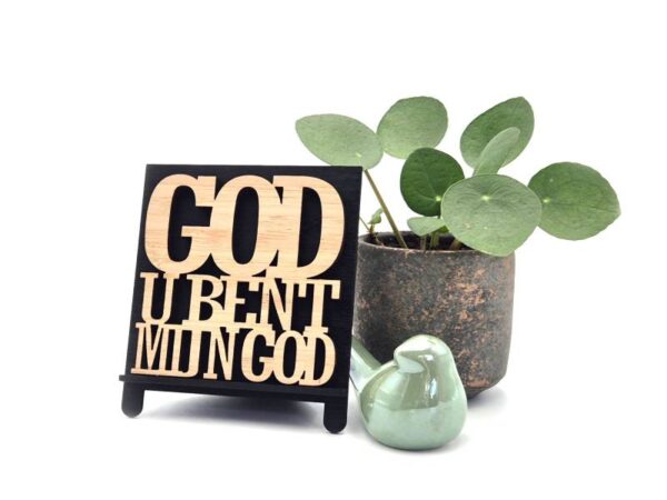 Tegel met tekst op display