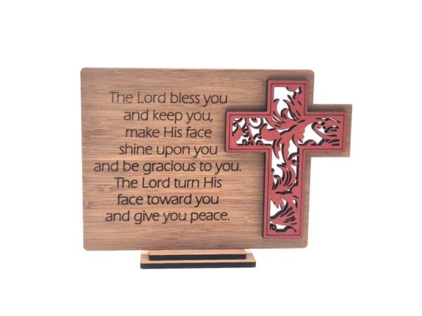 Engels bord met zegenbede uit Numeri; de Heer zegene u en behoeden u en doet zijn aangezicht over u lichten en zij u genadig.