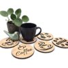 Houten koffie onderzetters