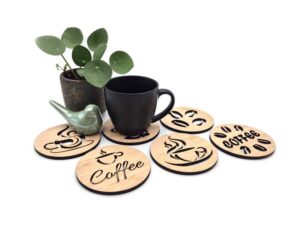 Houten koffie onderzetters