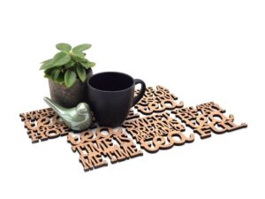 Onderzetters, bamboe, thee, grappige teksten, leuke teksten, klein cadeautje, origineel cadeautje, house warming