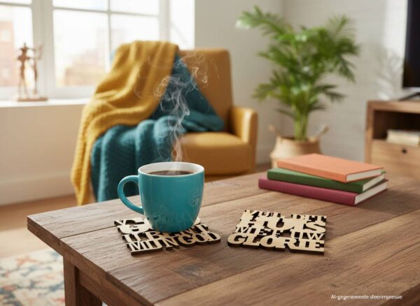 Onderzetters met Nederlandse teksten