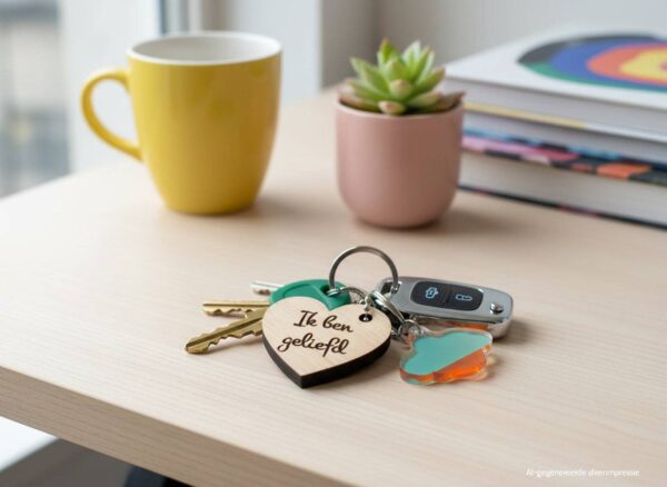 Set van 3 houten sleutelhangers