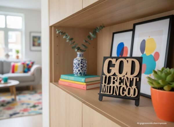 Tegel met tekst op display