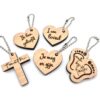Set van 5 houten sleutelhangers